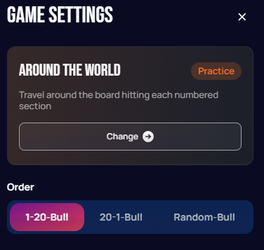Around The World game settings panel
